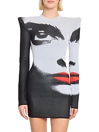 Graphic Jacquard Bodycon Minidress