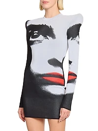 Graphic Jacquard Bodycon Minidress
