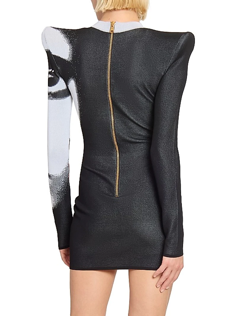 Graphic Jacquard Bodycon Minidress