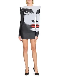 Graphic Jacquard Bodycon Minidress