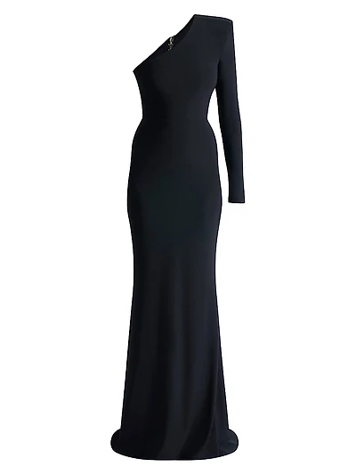Late Queen One-Shoulder Gown