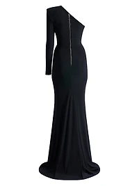 Late Queen One-Shoulder Gown