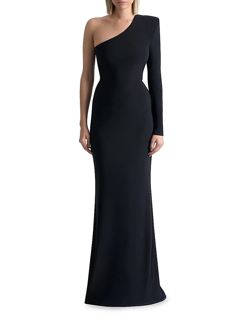 Late Queen One-Shoulder Gown