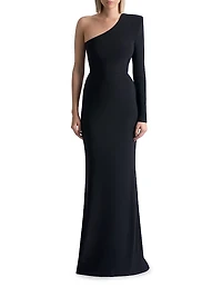 Late Queen One-Shoulder Gown