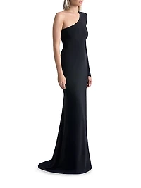 Late Queen One-Shoulder Gown