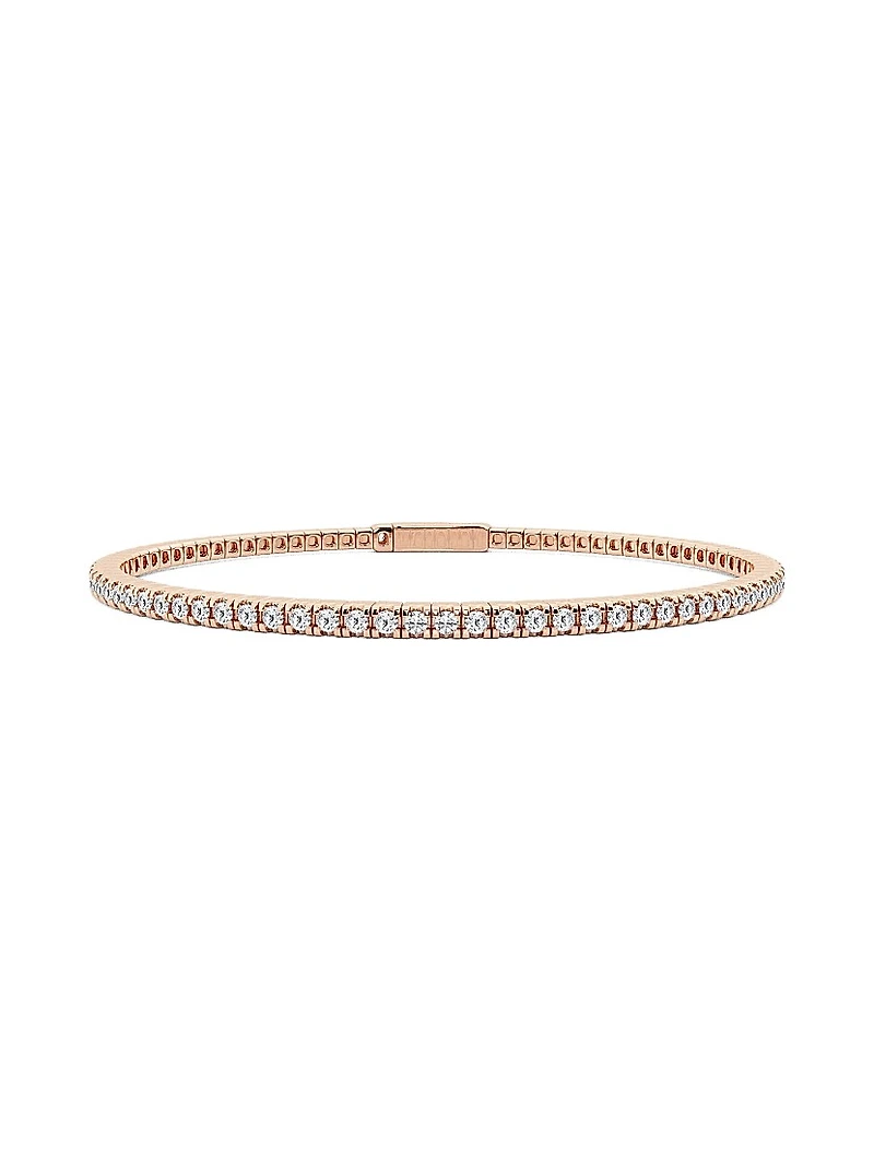 14K Rose Gold & Natural Diamond Flexible Bangle/2.00-5.00 TCW