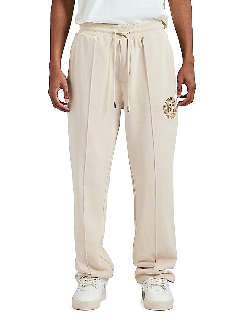Gold Club Embroidered Logo Cotton Joggers