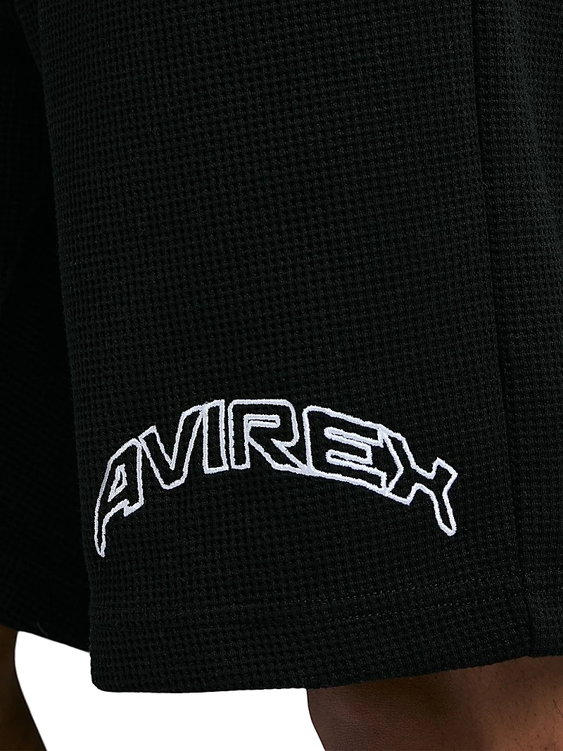 Tennis Logo Cotton Waffle-Knit Shorts
