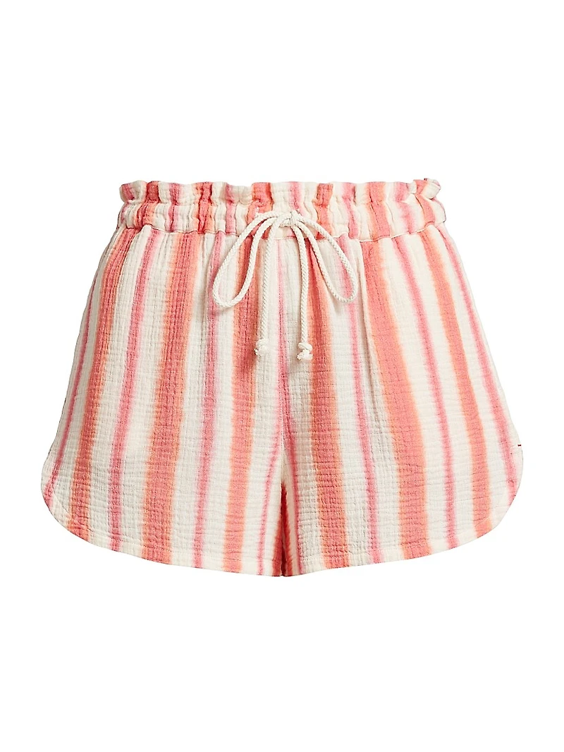 Starla Striped Cotton Shorts