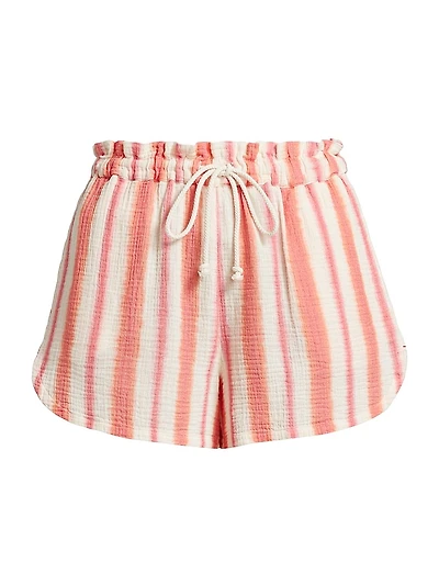 Starla Striped Cotton Shorts