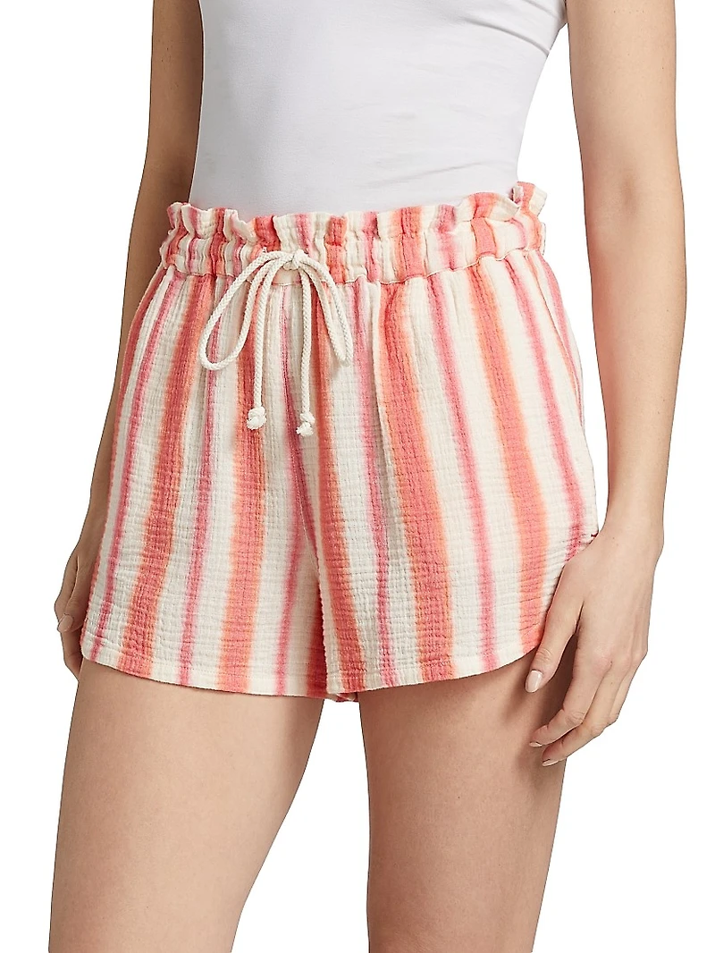 Starla Striped Cotton Shorts