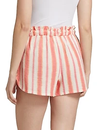 Starla Striped Cotton Shorts