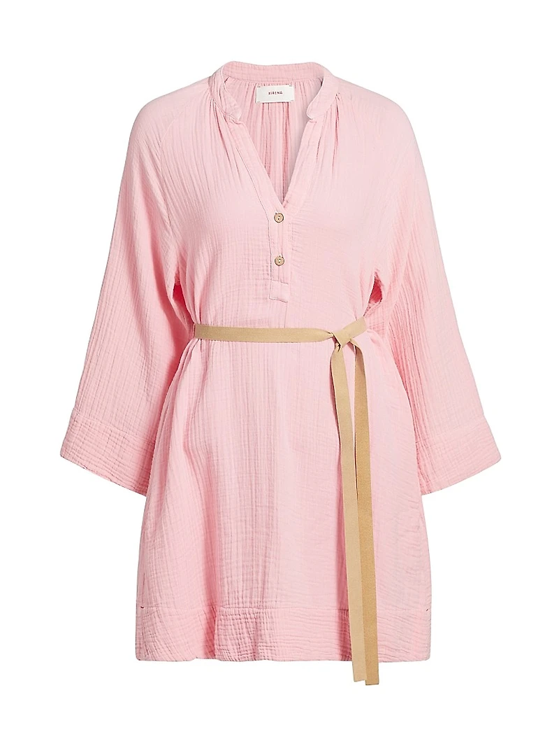 Carlotta Cotton Tie-Waist Minidress