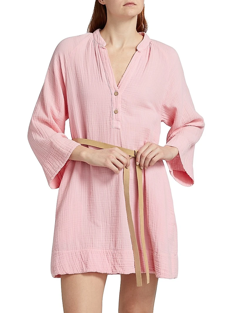 Carlotta Cotton Tie-Waist Minidress