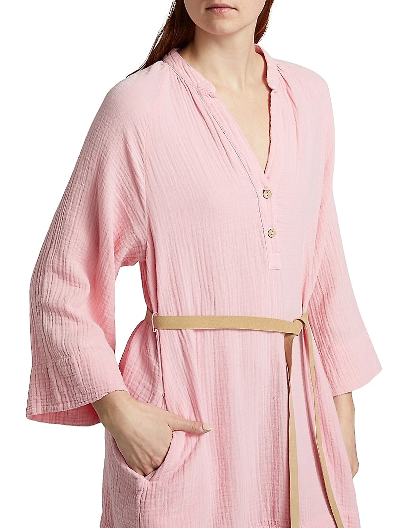 Carlotta Cotton Tie-Waist Minidress