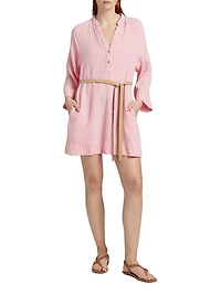 Carlotta Cotton Tie-Waist Minidress