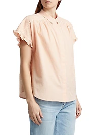Noah Cotton & Silk Striped Button-Front Shirt