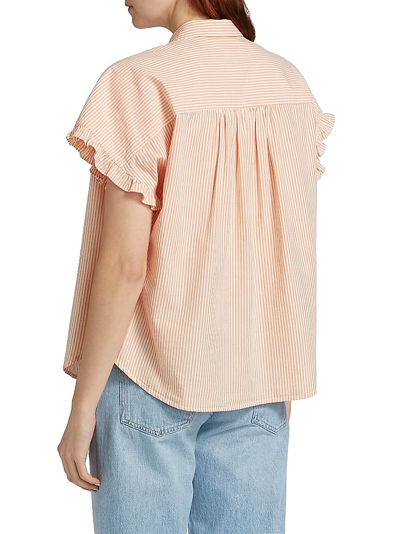 Noah Cotton & Silk Striped Button-Front Shirt