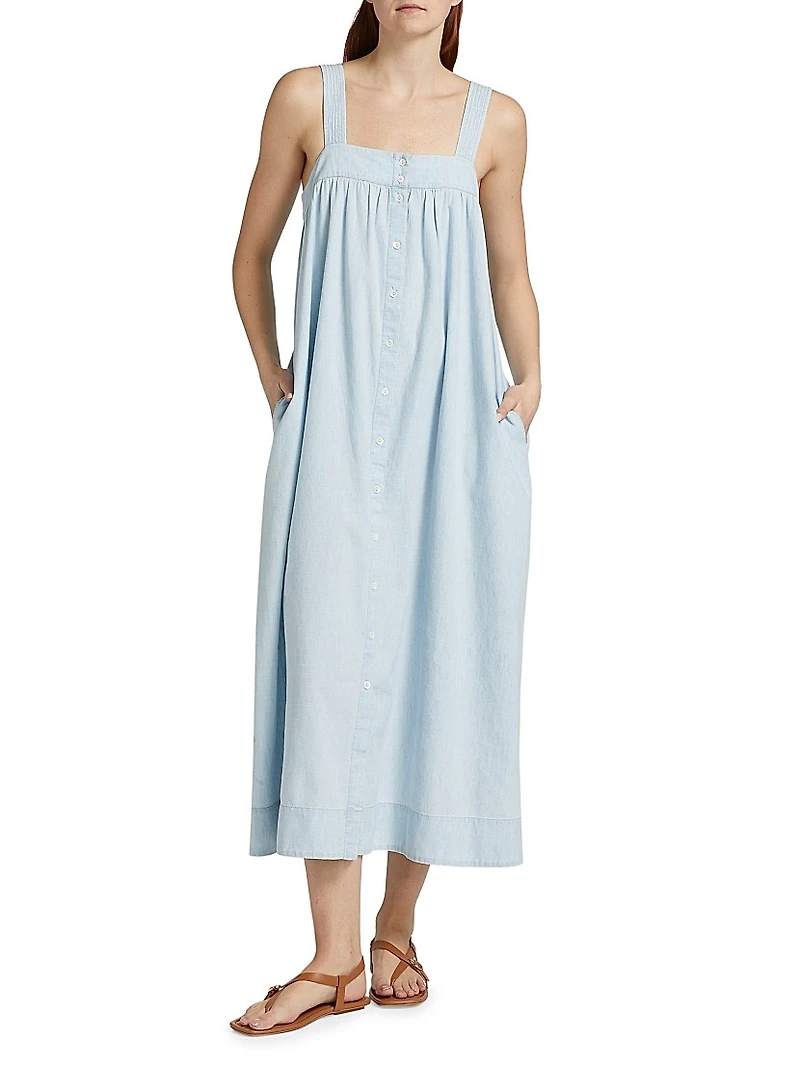 Orly Cotton Chambray Midi Dress