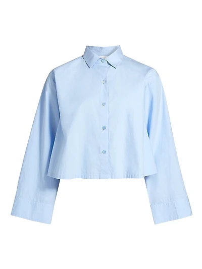 Jessie Cotton Button-Front Crop Top