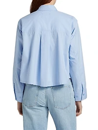 Jessie Cotton Button-Front Crop Top