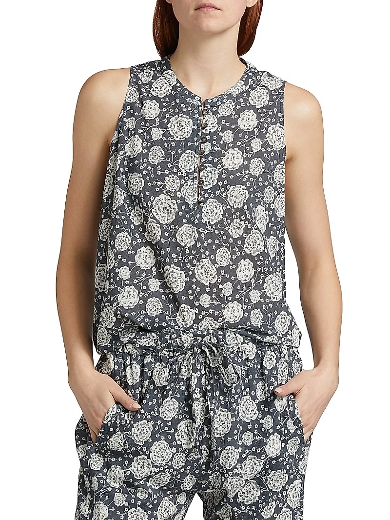 Tish Floral Cotton Sleeveless Top
