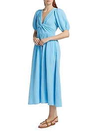 Lawsyn Cotton Twist-Front A-Line Midi-Dress