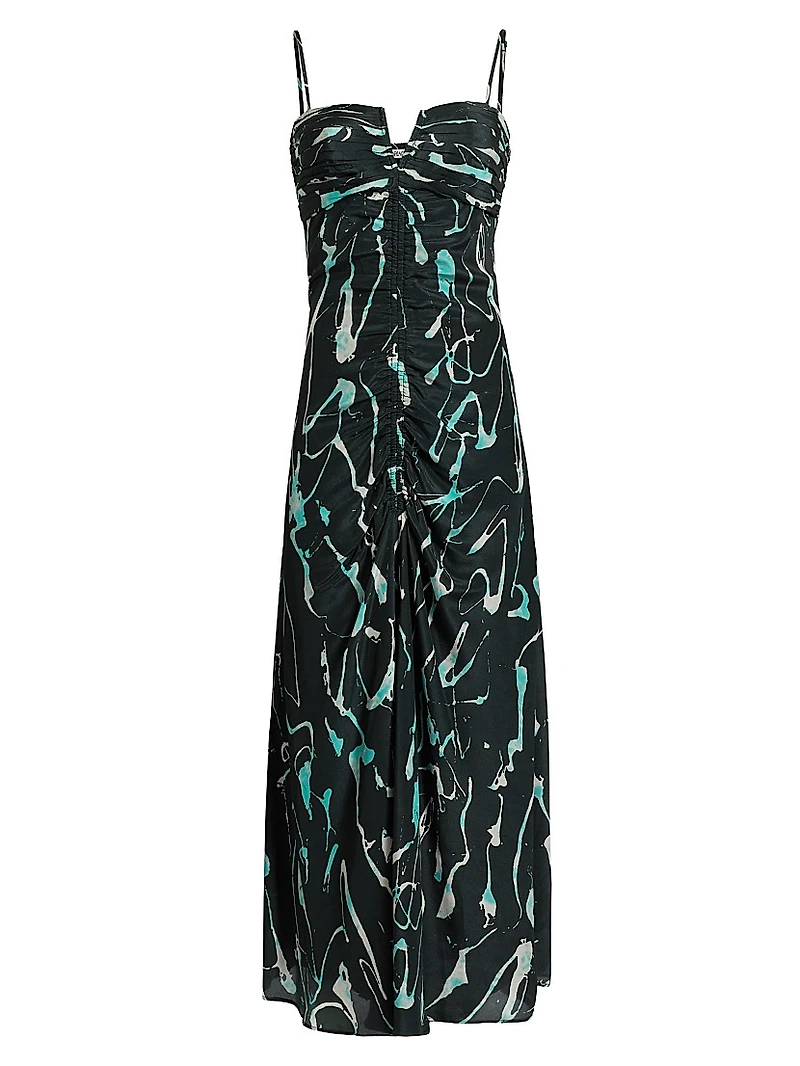 Castelli Toribia Ruched Abstract Maxi Dress