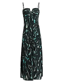Castelli Toribia Ruched Abstract Maxi Dress