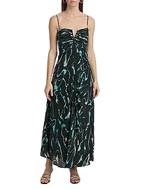 Castelli Toribia Ruched Abstract Maxi Dress
