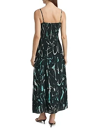 Castelli Toribia Ruched Abstract Maxi Dress