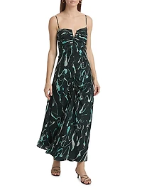 Castelli Toribia Ruched Abstract Maxi Dress