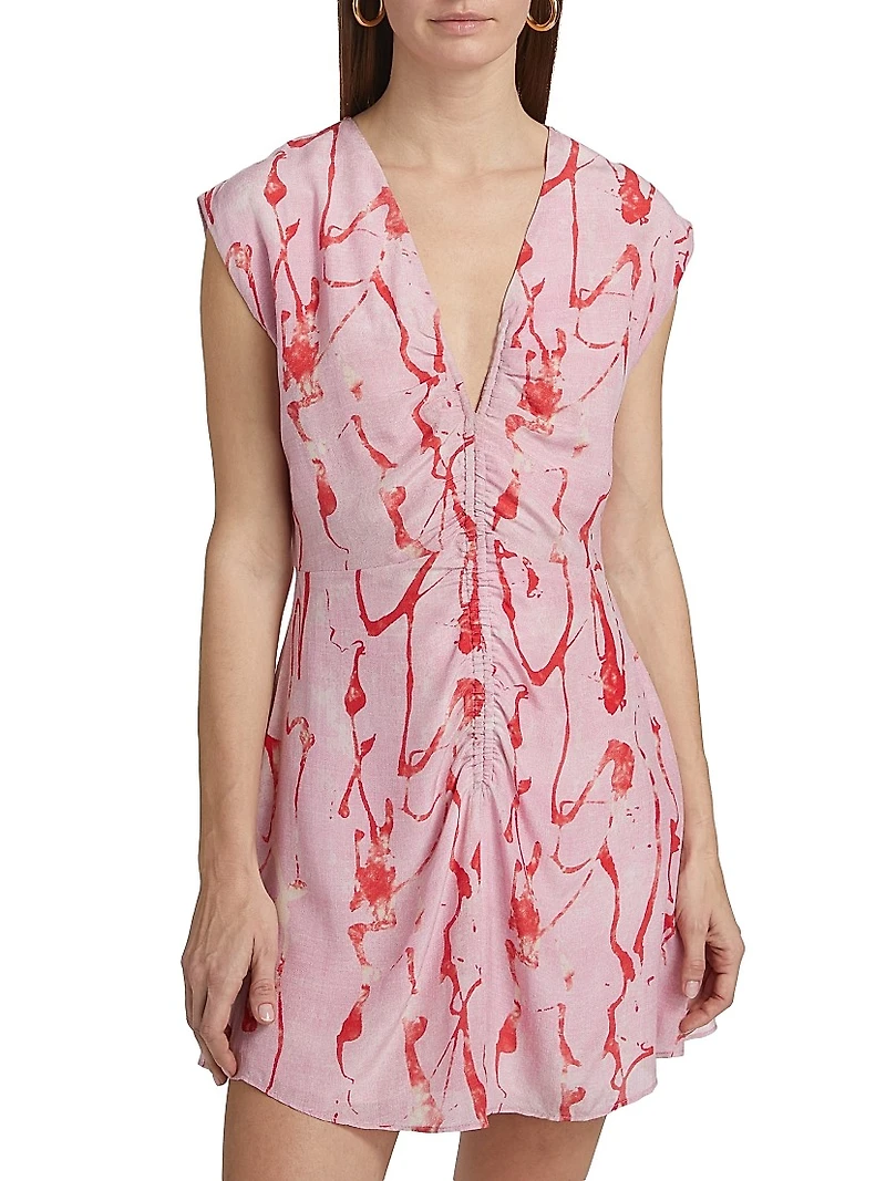 Castelli Tora Abstract Silk A-Line Minidress