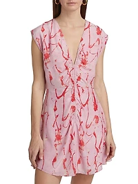 Castelli Tora Abstract Silk A-Line Minidress