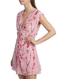 Castelli Tora Abstract Silk A-Line Minidress
