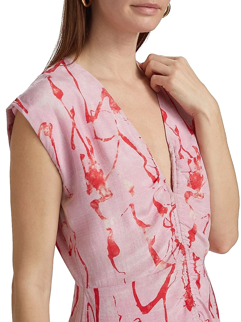 Castelli Tora Abstract Silk A-Line Minidress