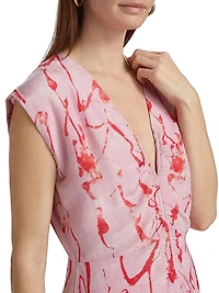 Castelli Tora Abstract Silk A-Line Minidress