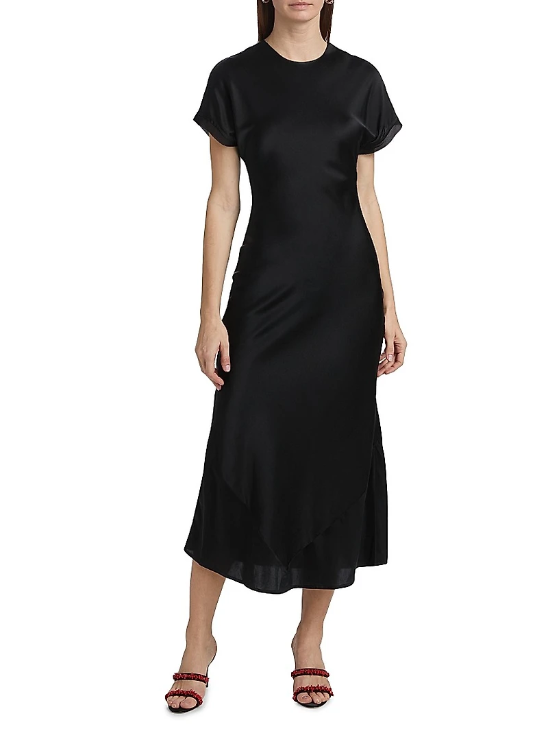 Chiclana Dakota Silk A-Line Midi-Dress