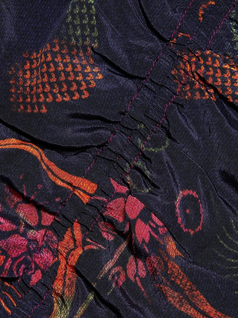 Arrecifes Tora Abstract Floral Midi-Dress