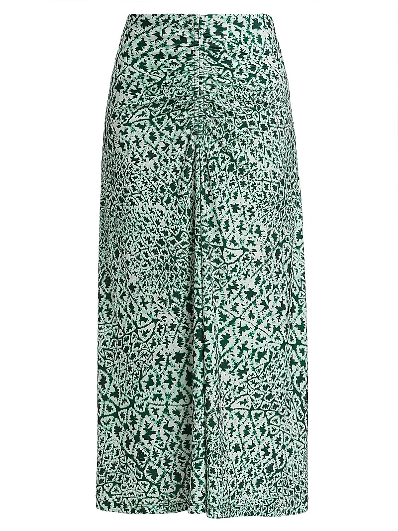 Baradero Anna Ruched Abstract Midi-Skirt