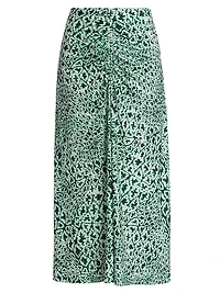 Baradero Anna Ruched Abstract Midi-Skirt