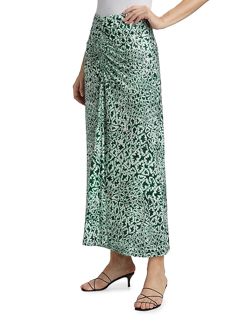 Baradero Anna Ruched Abstract Midi-Skirt