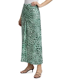 Baradero Anna Ruched Abstract Midi-Skirt