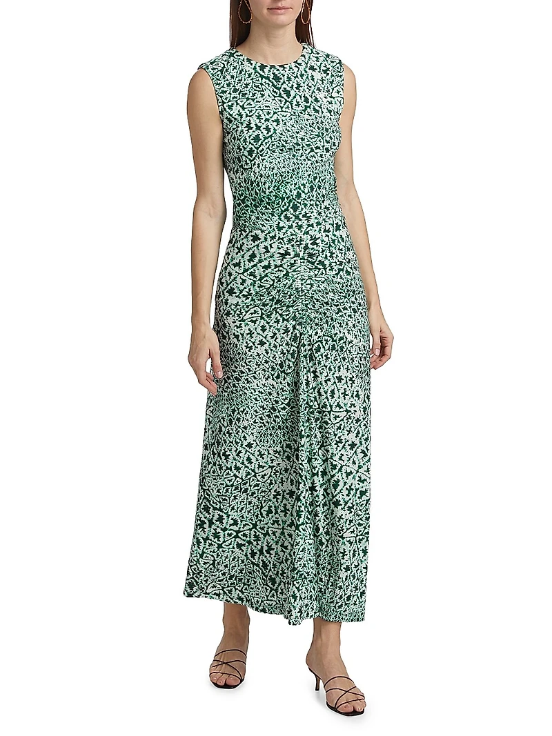 Baradero Anna Ruched Abstract Midi-Skirt