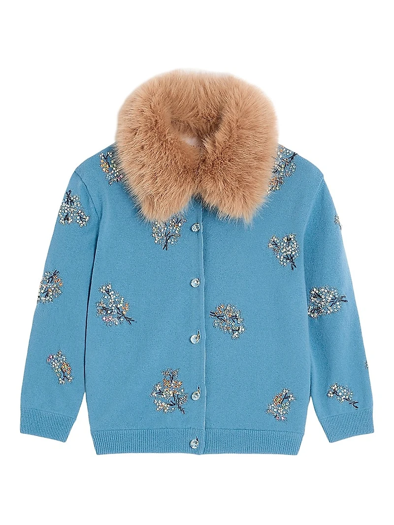 Embroidered Wool Cardigan