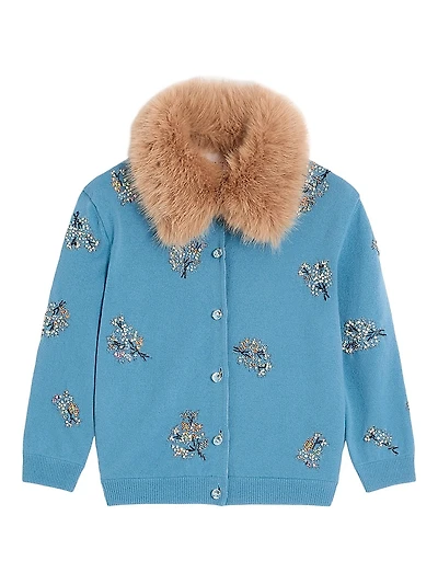 Embroidered Wool Cardigan
