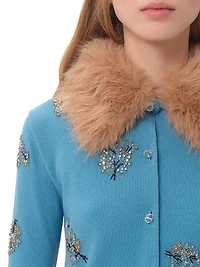 Embroidered Wool Cardigan