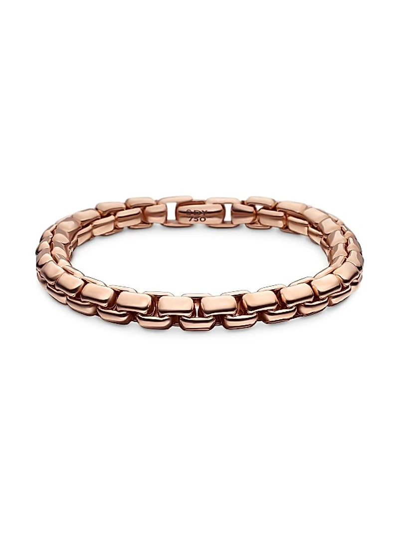 Box Chain Bracelet in 18K Rose Gold, 7.3MM