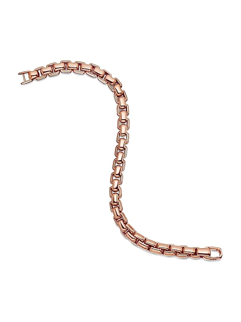Box Chain Bracelet in 18K Rose Gold, 7.3MM