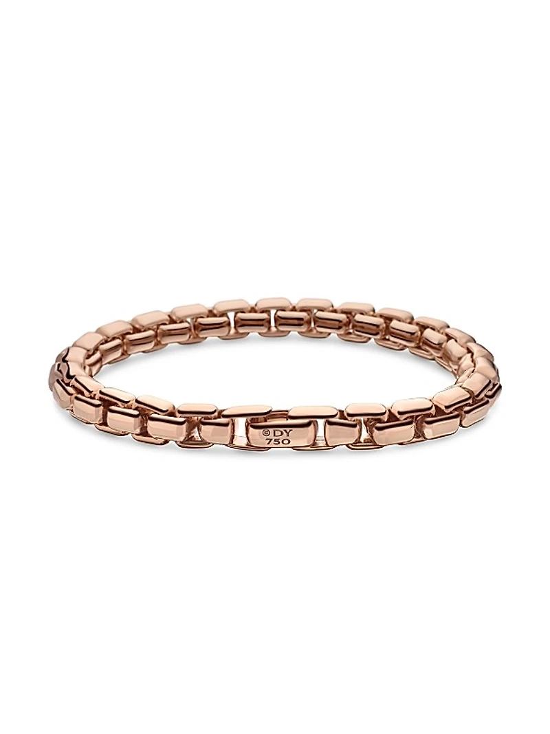 Box Chain Bracelet in 18K Rose Gold, 7.3MM